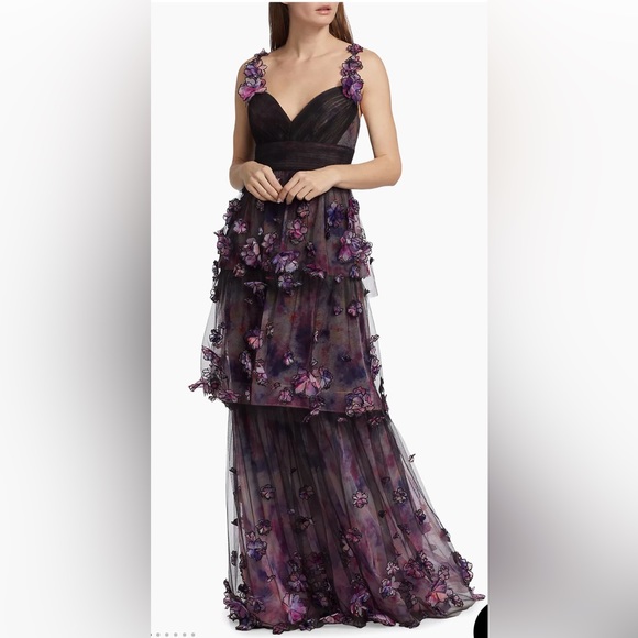 Marchesa Notte Ombré Tulle Gown - NWT - Picture 4 of 14